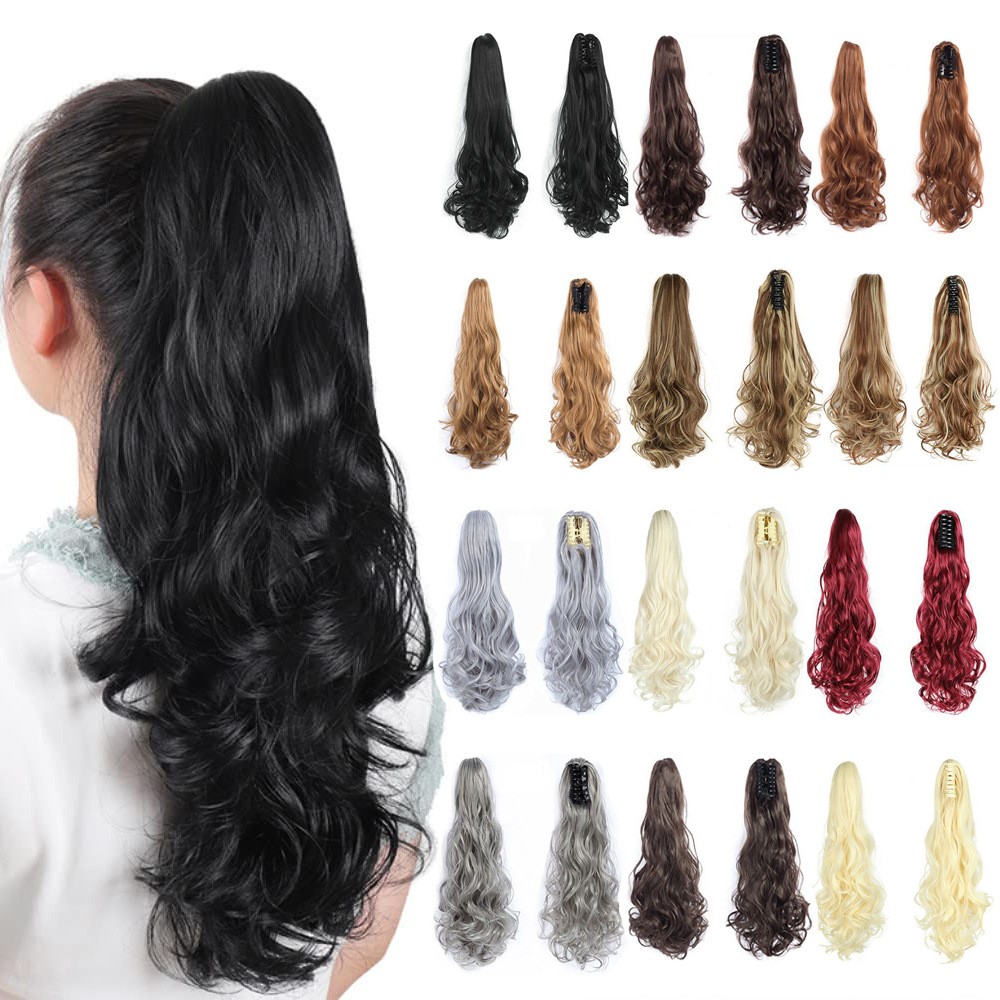 Hair Claw Clip Set - Synthetic Ponytail Extension Claw Clip in
