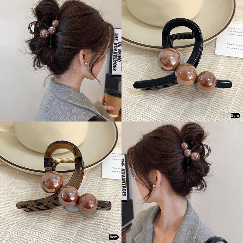 Hair Claw Clip Set - Sweet Elegant Pearls Hair Claw Crab