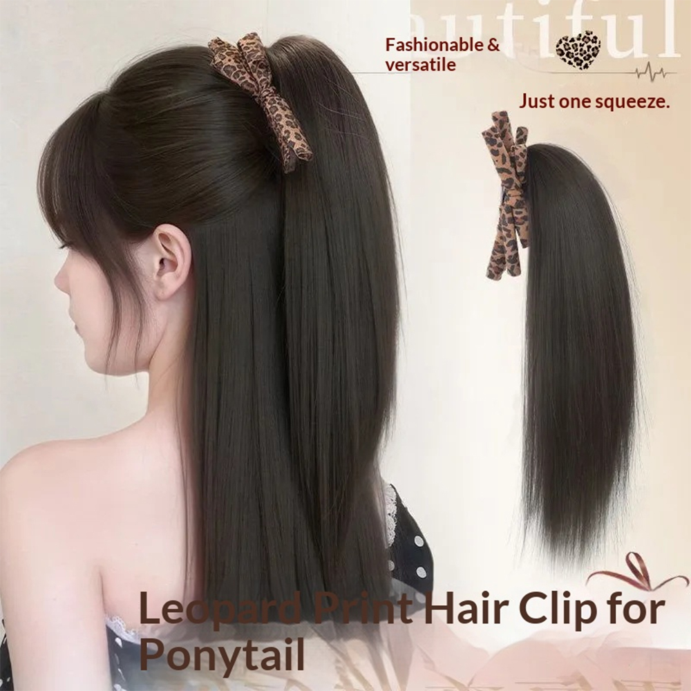 Leopard Print Bow Fountain Cla - Hair Claw Clip Set recension och pris