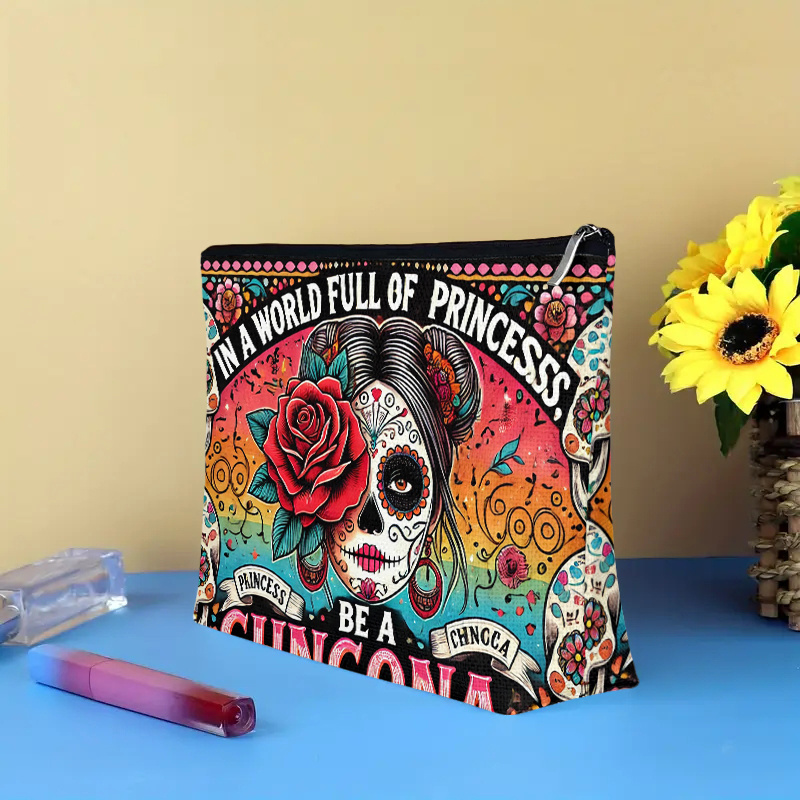 A Flower and skull cosmetic ba - Women Accessories Pouch recension och pris