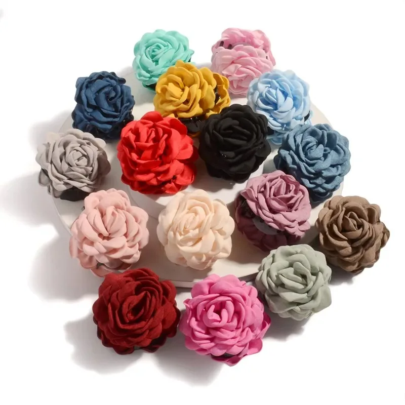 French Fabric Rose Flower Hair - Hair Claw Clip Set recension och pris