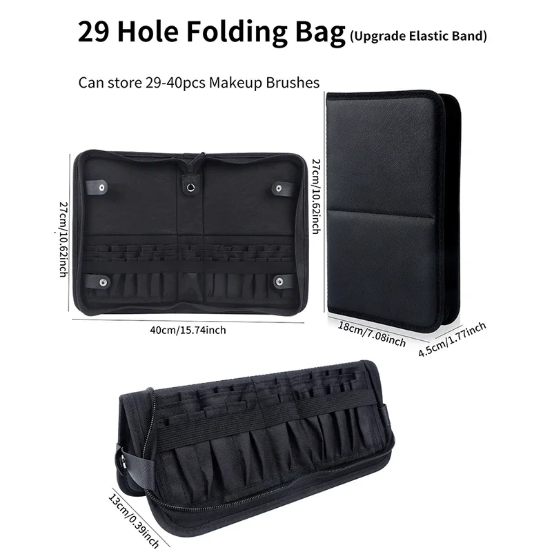29/23 Holes Foldable Makeup Br - Women Accessories Pouch recension och pris